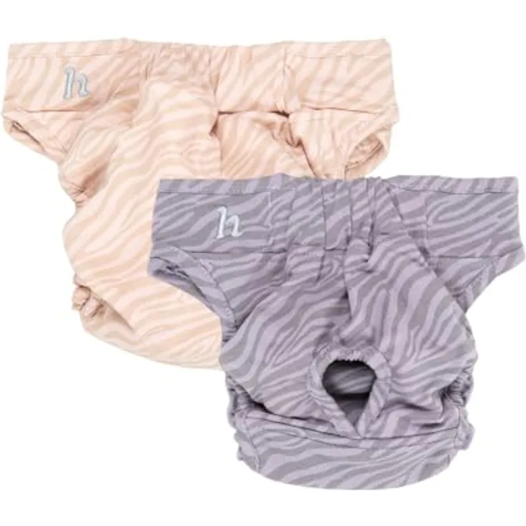 Holly Premium Hundewindeln 2er-Set, Läufigkeitshose mit Klettverschluss, waschbar, Oeko-TEX Baumwolle, weich & atmungsaktiv für Hündinnen und Rüden