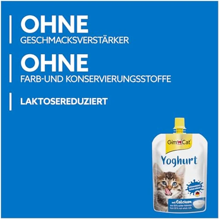 GimCat Yoghurt Katzensnack, laktosereduzierte Vollmilch mit Calcium für gesunde Knochen, 150 g Beutel – Bild 4
