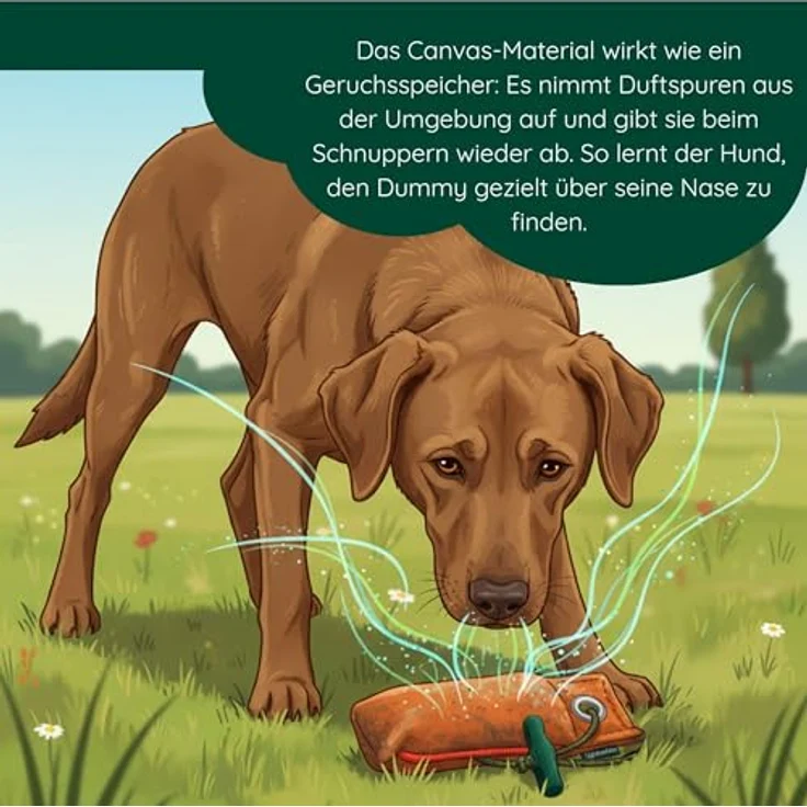 Romneys Suchen Dummy Mini-Dummy für kleine Hunde 100g, schwimmfähig mit Wurfgriff, orange – Bild 5