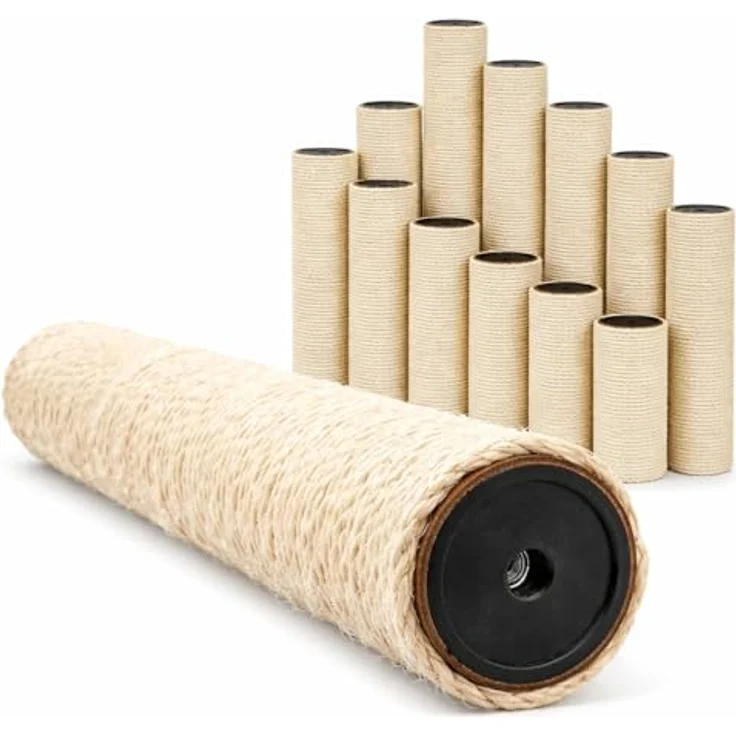 EYEPOWER Sisal Ersatzstamm für Kratzbaum, 15 cm Ø 7,4 cm M8, 100% Natur, für Katzenkratzbaum, passgenau und robust – Bild 1