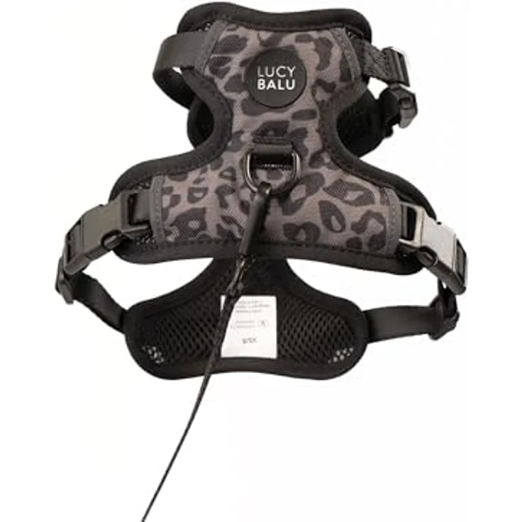 LucyBalu® Explorer Katzengeschirr mit Leine, ausbruchsicheres Sicherheitsgeschirr mit AirTag Fach, verstellbar, Größe Leo M/L – Bild 2