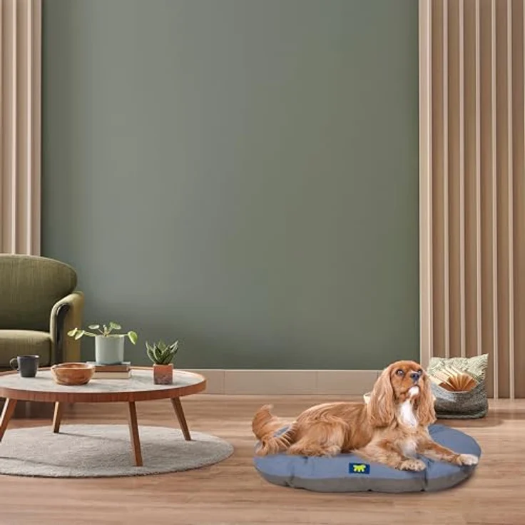 Ferplast Hundebett Relax, Baumwoll-Hundekissen, waschbar, ideal für Innen- und Außenbereich, 78 x 50 cm, Himmelblau – Bild 2