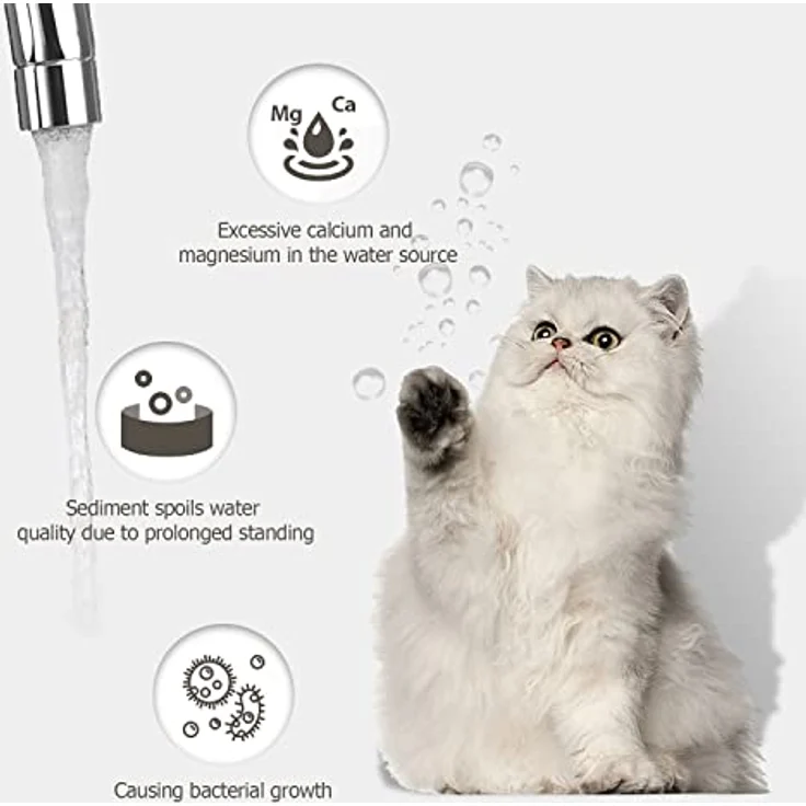 PEKTACO Katzen-Wasserbrunnenfilter, Ersatz- und Vorfilterschwämme für 3,2 L automatischen Haustierbrunnen, 6er-Pack Aktivkohlefilter und Schaumstofffilter – Bild 2