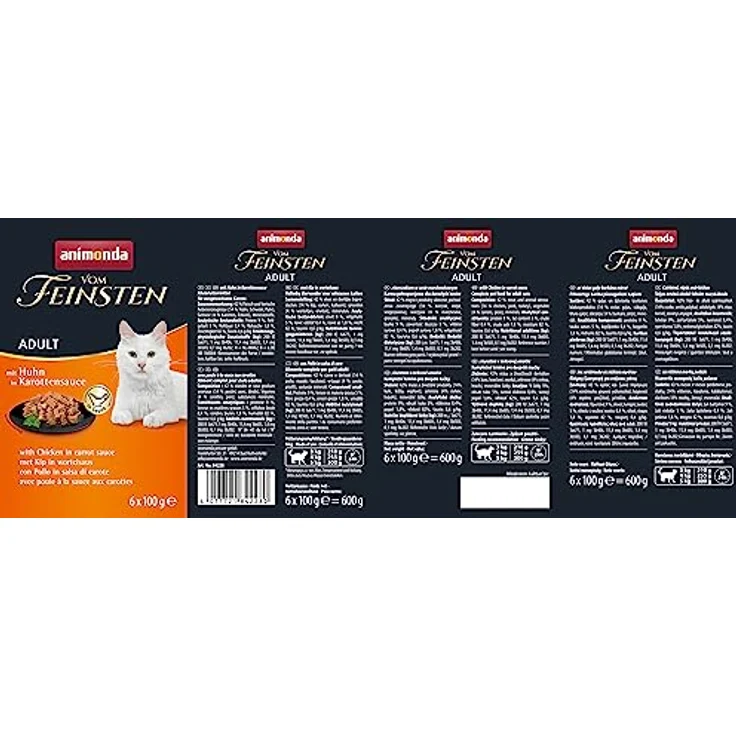 animonda vom Feinsten Adult Katzen-Nassfutter mit Huhn in Karottensauce, 6x100g für ausgewachsene Katzen – Bild 2