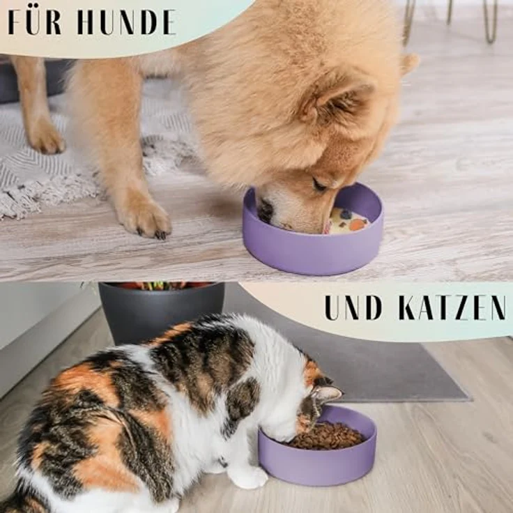 ne&no® Silikon Fressnapf 1200 ml für kleine und mittelgroße Hunde, rutschfest und spülmaschinengeeignet, geeignet für Futter und Wasser – Bild 5