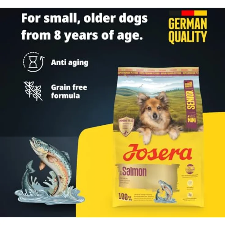 Josera Mini Senior Salmon, 3 kg Trockenfutter für kleine Hunde, getreidefrei mit 100 % Lachs, unterstützt das Immunsystem – Bild 4