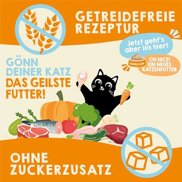 Lucky Lou Lifestage Mix-Paket 30 x 200g, hochwertige getreidefreie Nassnahrung für Katzen mit hohem Proteingehalt, Made in Germany – Bild 4