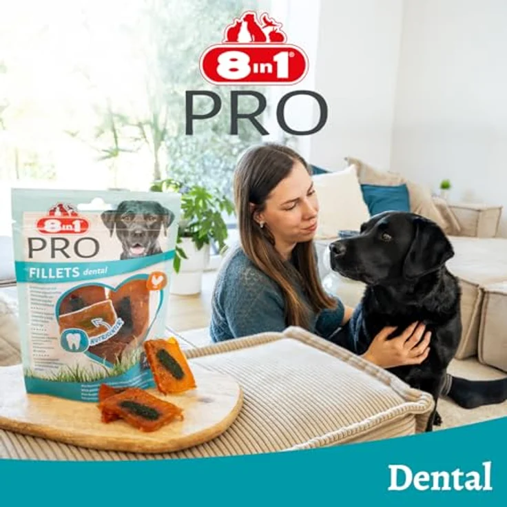 8in1 Fillets Pro - pro breath, zuckerfreier Hundesnack mit hochwertigem Geflügel, Größe S, 80 g – Bild 7
