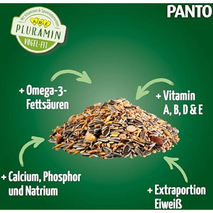 PANTO Vier-Jahreszeiten-Futter, 25 kg Vogelfutter mit Sonnenblumenkernen, Erdnüssen und Getreideflocken für ganzjährige Fütterung – Bild 3