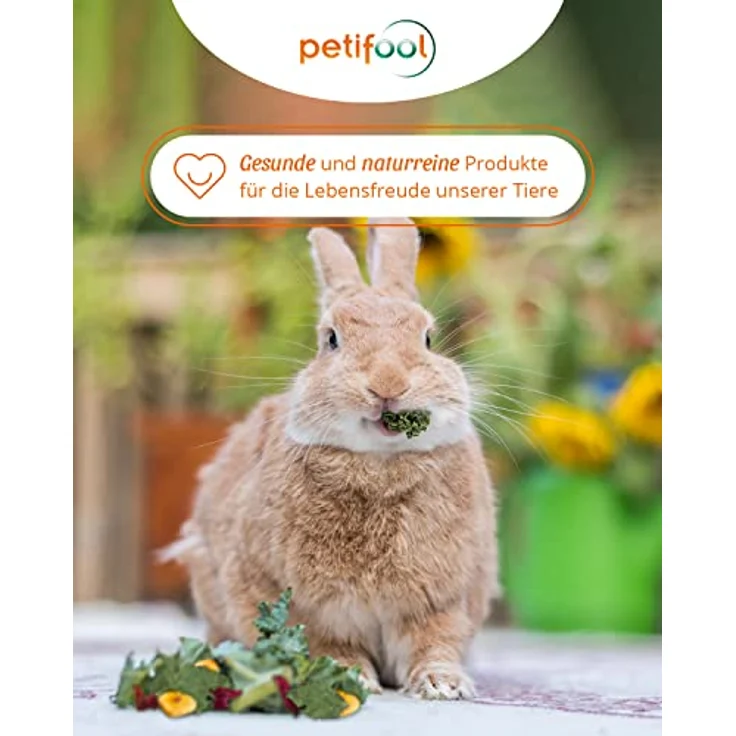 petifool Gemüsefarm 500g - Ergänzungsfutter für Nager, ohne künstliche Zusätze, 100% naturbelassen, frei von Getreide, artgerecht für Kaninchen, Meerschweinchen, Hamster und Chinchillas – Bild 5