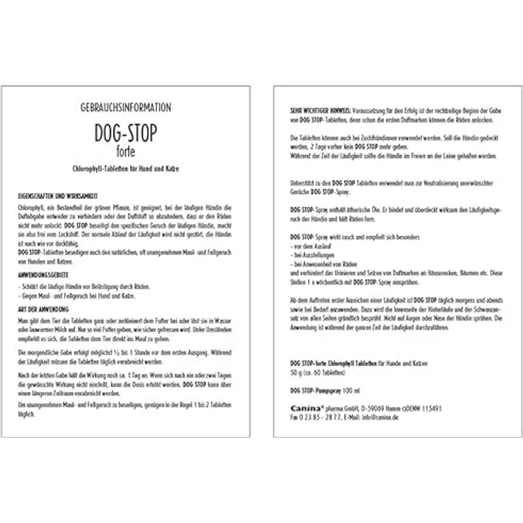 Canina Dog-Stop Forte Spray, 100 ml - Effektives Hundefernhaltespray zum Schutz läufiger Hündinnen – Bild 3