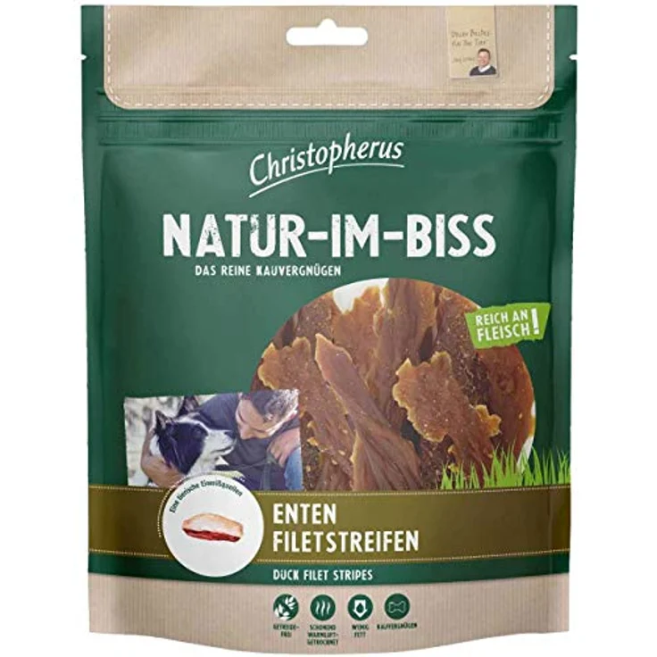Christopherus Kausticks für Hunde, Entenfiletstreifen, warmluftgetrocknet, 300 g, naturbelassen, leicht verdaulich – Bild 1