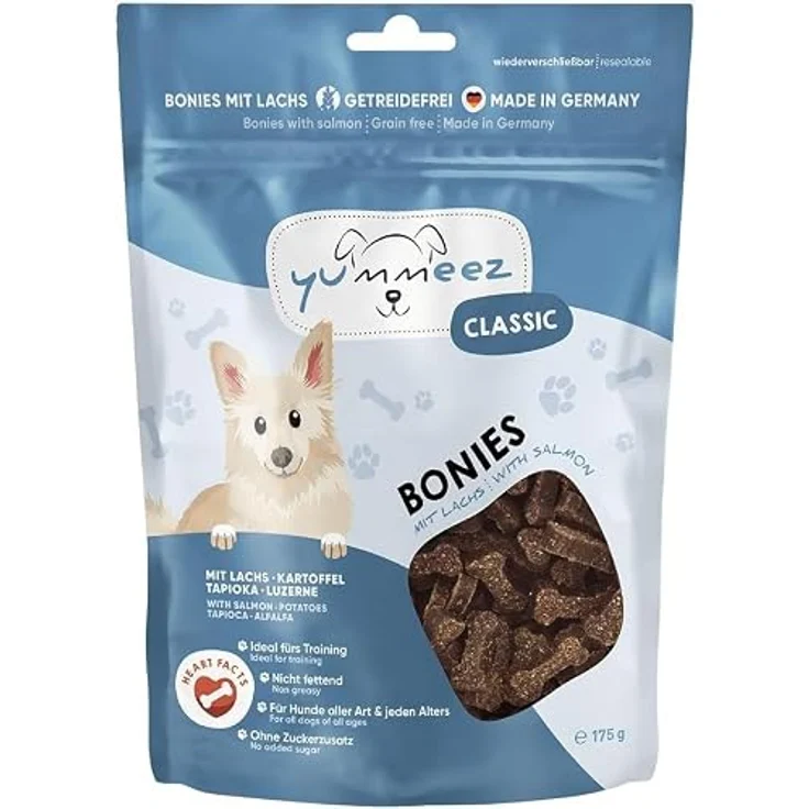 Yummeez CLASSIC BONIES Lachs, gesunde getreidefreie Hundesnacks, 175g – Bild 2