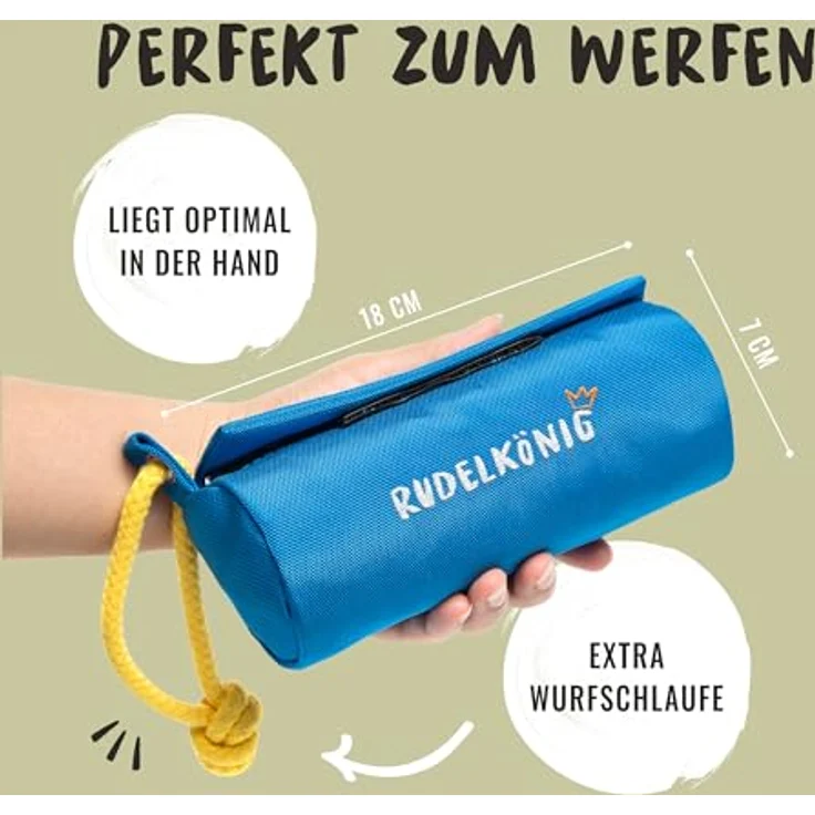 Rudelkönig Futterbeutel für Hunde - Robuster Apportierdummy für Leckerlies, ideal für Hundetraining, mit Klett- und Reißverschluss, passend für Nass- und Trockenfutter – Bild 3