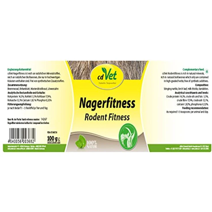 cdVet Nagerfitness Kräutermischung 100g, Ergänzungsfuttermittel für Nager, Reich an Spurenelementen & Vitaminen – Bild 2