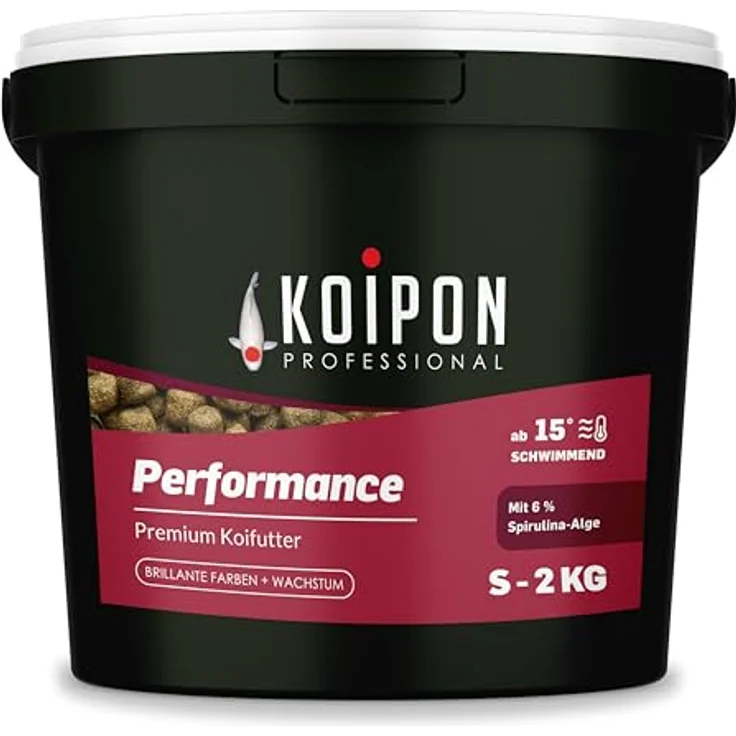 KOIPON Performance Koifutter 2 kg, 3 mm Sommerfutter mit 6% Spirulina für strahlende Farben – Bild 1