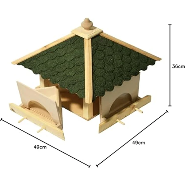 Luxus-Vogelhaus 98700e Großes XXL Vogelhaus aus Holz (Kiefer) für Garten, Balkon, mit 4 herausziehbaren Futterschubladen - XL Vogelhäuschen Vogelfutterhaus – Bild 8