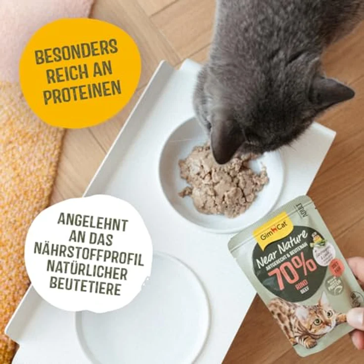 GimCat Near Nature Mix, Katzen-Nassfutter mit 70% Fleisch, 12x85g, getreidefrei – Bild 3