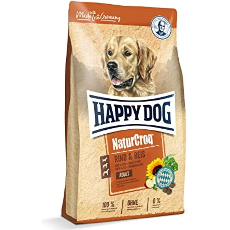 Happy Dog NaturCroq Rind und Reis, 4kg Hunde-Trockenfutter mit proteinreichem Rind und verträglichem Reis – Bild 1