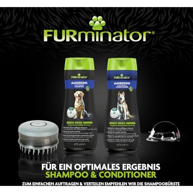 Furminator deShedding Hunde-Conditioner, Premium Conditioner für weiches und glänzendes Fell, 473 ml mit Aloe-Vera-Gel und Omega-3- & Omega-6-Fettsäuren – Bild 5