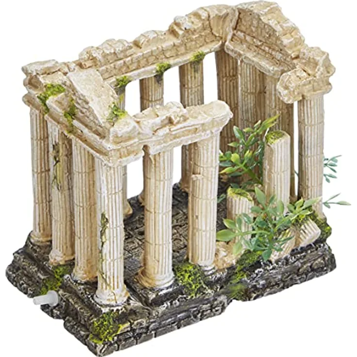 Nobby Aqua Ornaments Akropolis, Aquarien-Dekoration aus ungiftigem Material mit Diffusor und Membranpumpenanschluss, 16 x 10,5 x 14,2 cm