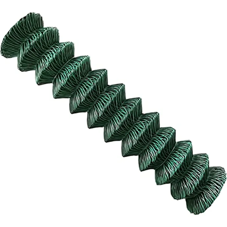 V2Aox Maschendrahtzaun 125 cm Höhe, 25 m Länge, grün, Drahtgitter mit PVC-Ummantelung, Ø 2.8 mm, Maschenweite 60 x 60 mm