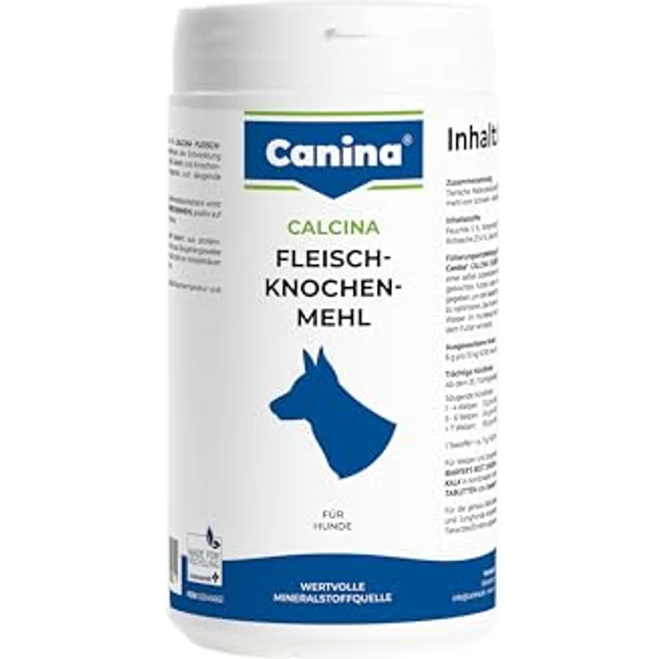 Canina CALCINA Fleischknochenmehl, 800 g - 100% reines Schwein, unterstützt Skelett und Gebiss, ideal für tragende und säugende Hündinnen – Bild 1