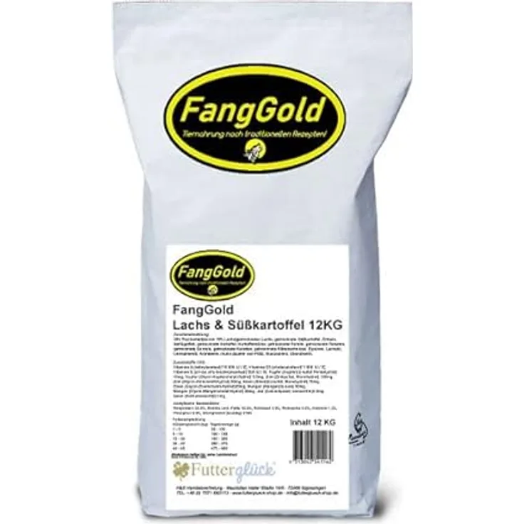 FangGold Lachs & Süßkartoffel, Hunde-Trockenfutter mit wichtigen Nährstoffen, 12 kg