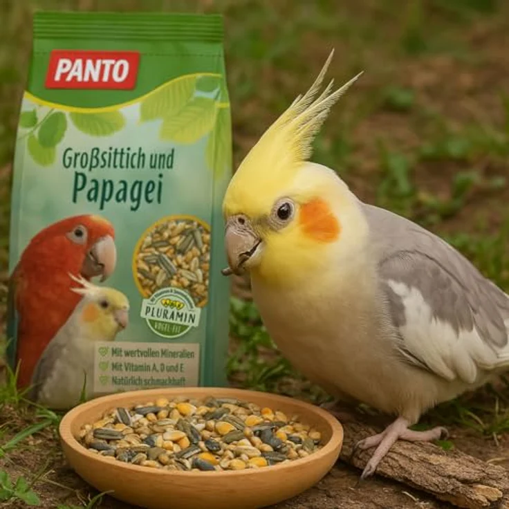 PANTO Großsittich- und Papageienfutter mit Pluramin, Bunte Saatenmischung ohne Nüsse, 20kg – Bild 3