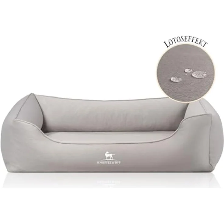 Knuffelwuff orthopädisches Hundebett Oliver, XL - Grau | Memory Foam, wasserabweisend, waschbar, gelenkschonend, Easy Clean Wildlederoptik – Bild 2