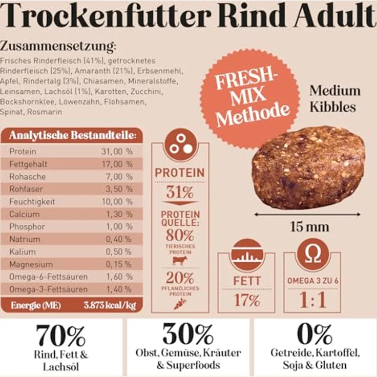 The Goodstuff Adult Rind, Hunde-Trockenfutter mit hohem Fleischanteil, 12,5 kg – Bild 5