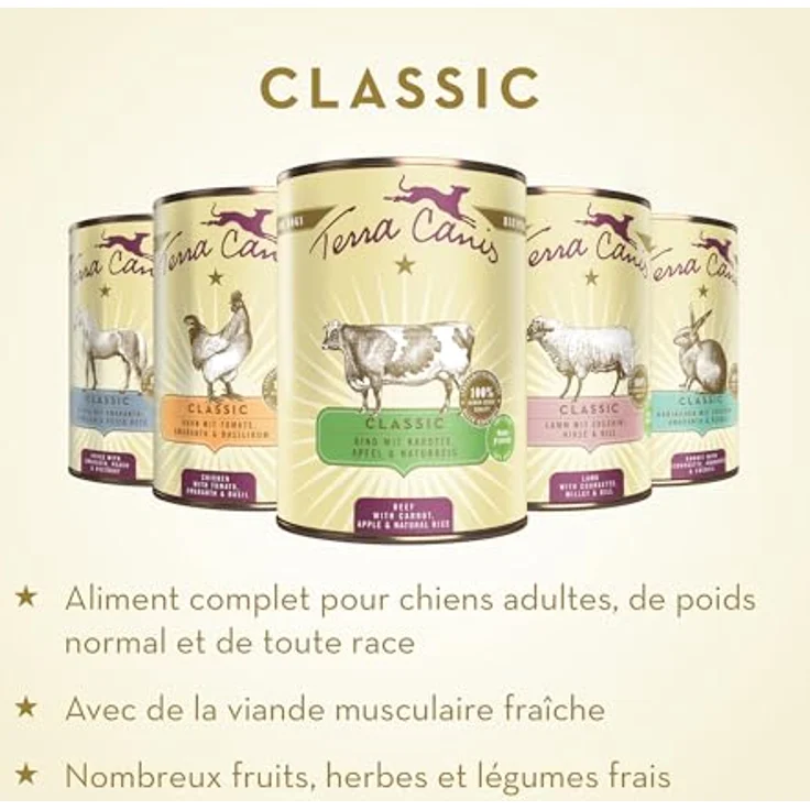 Terra Canis Pferd, Amaranth & Pfirsich Classic Nassfutter, 200g - Premium Hundefutter in 100% Lebensmittelqualität, allergen- & getreidearm, glutenfrei – Bild 2