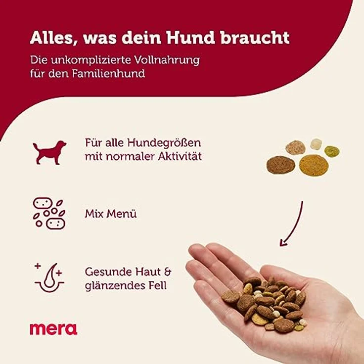 MERA Essential Univit, Hundefutter trocken mit Geflügel, ausgewogenes Mix-Menü, Omega-3 und Omega-6 für gesunde Haut und glänzendes Fell, 12,5kg – Bild 2