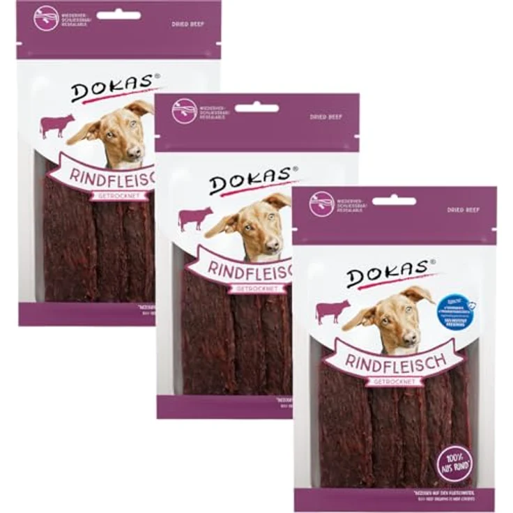 Dokas Rindfleisch getrocknet, hochwertiger Hundesnack mit hohem Fleischanteil, 70g – Bild 2
