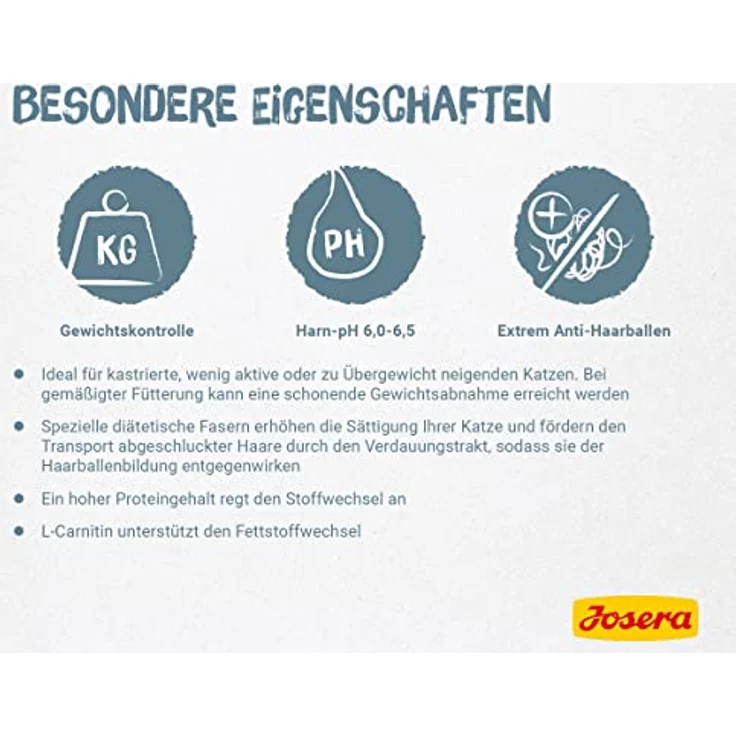 JOSERA Léger, Premium Trockenfutter für sterilisierten und übergewichtigen Katzen, 10 kg, Geflügel, wenig Fett, viel Protein, weizenfrei, made in Germany, 1er Pack – Bild 2