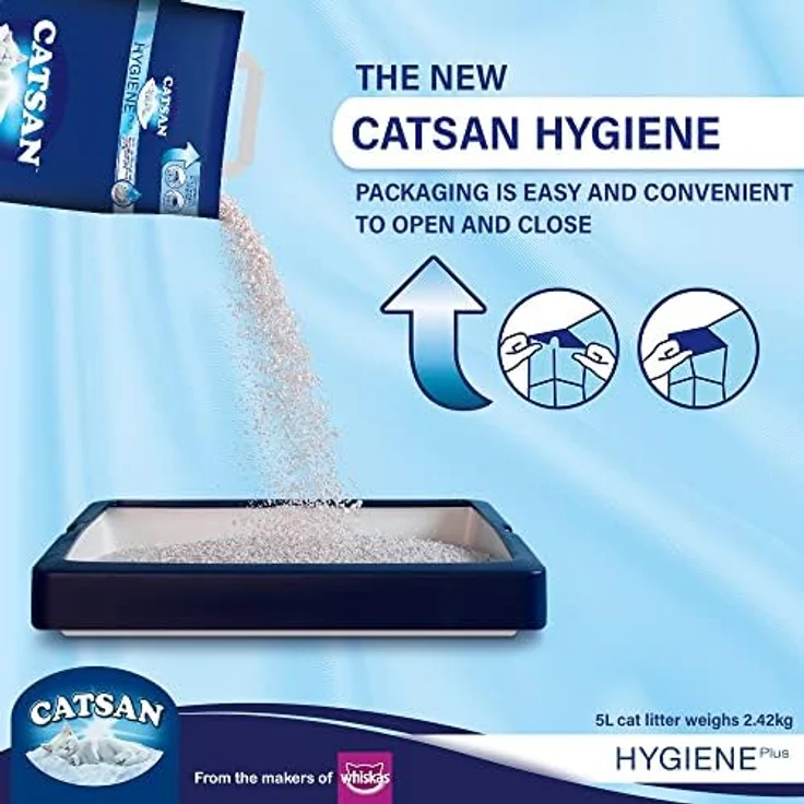 Catsan Hygiene-Katzenstreu, nicht klumpend, Geruchsabsorbierend und bakterienhemmend, 20 l – Bild 2