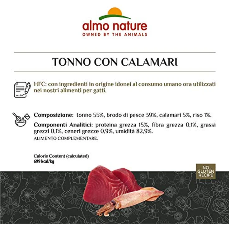 Almo Nature HFC Jelly - Nassfutter für ausgewachsene Katzen - Thunfisch & Calamari, Human Grade, Glutenfrei, 100% natürlich, 6 x 70g – Bild 5
