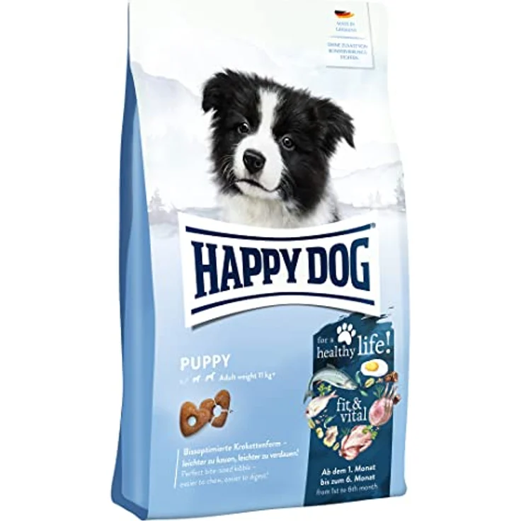 Happy Dog Supreme fit & vital Puppy, Hunde-Trockenfutter mit 5 wertvollen Proteinen, weizenfrei, 10 kg – Bild 1