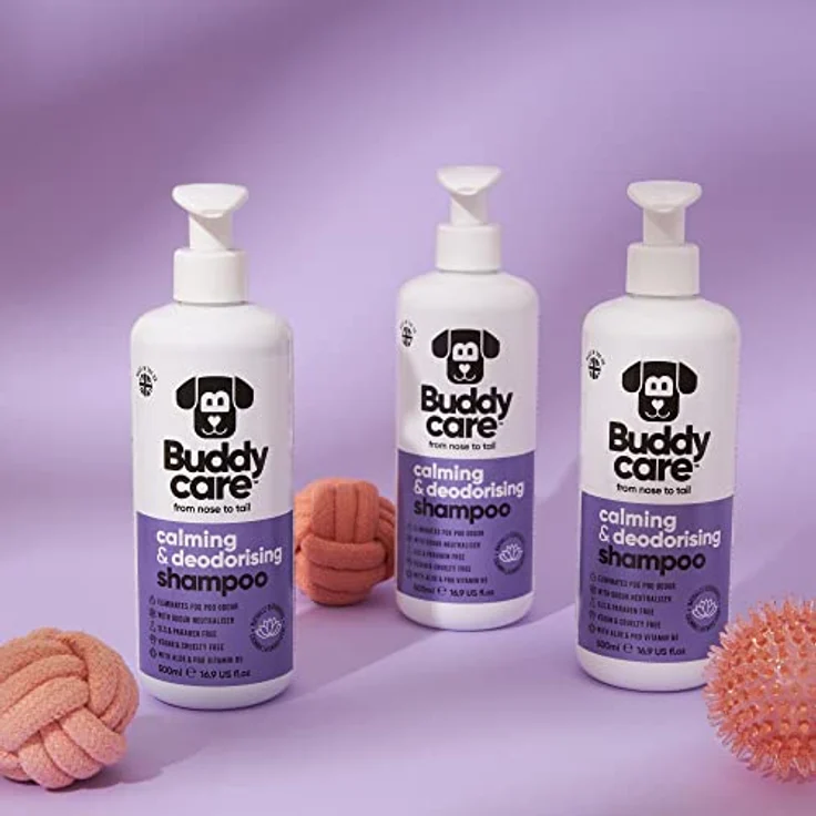 Buddycare Beruhigendes & desodorierendes Hundeshampoo, Lavendelduft mit Aloe Vera und Pro-Vitamin B5, 500ml – Bild 5