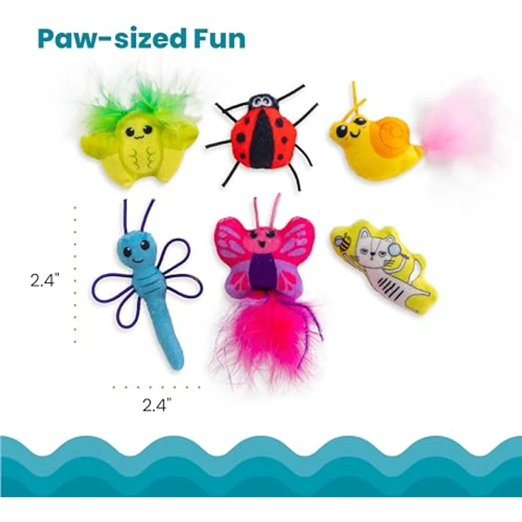 Catstages Cute As A Bug 6Pk Mlt, Katzenspielzeuge mit Katzenminze und verschiedenen Spielmerkmalen – Bild 5