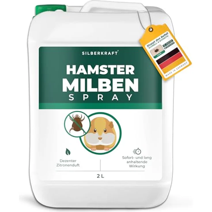 Silberkraft Milbenspray Hamster 2L Kanister - Effektives Anti-Milben Spray für Hamster, Rennmäuse und Degus, sanfte Hilfe für kleine Nager – Bild 1