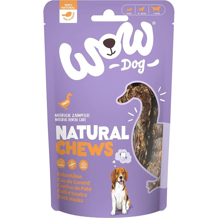 WOW! Dog Entenhälse 250g, natürlicher Single-Protein-Kausnack für Hunde, ideal zur Zahnreinigung – Bild 1