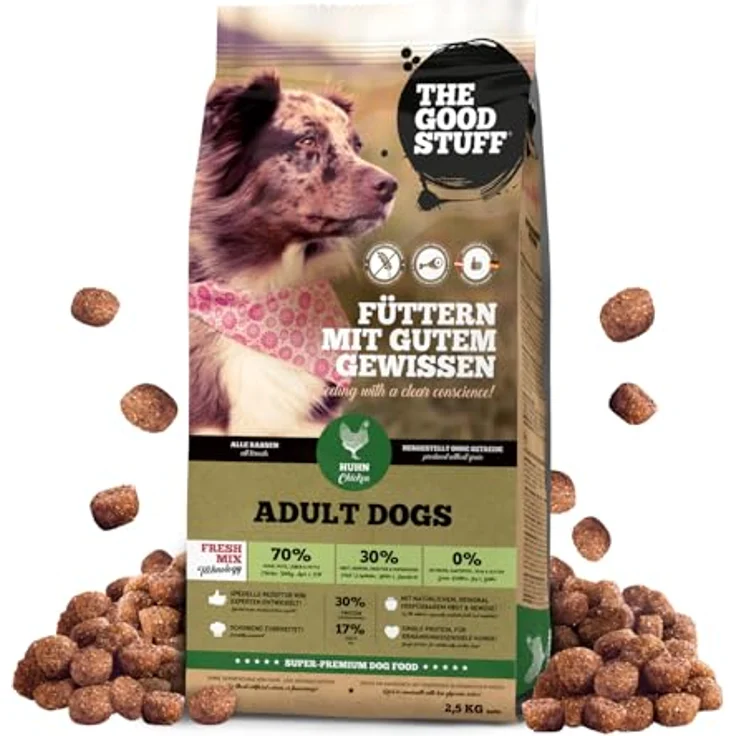The Goodstuff Adult Huhn 2,5kg, Trockenfutter für ausgewachsene Hunde mit hohem Fleischanteil und reich an Vitaminen – Bild 1