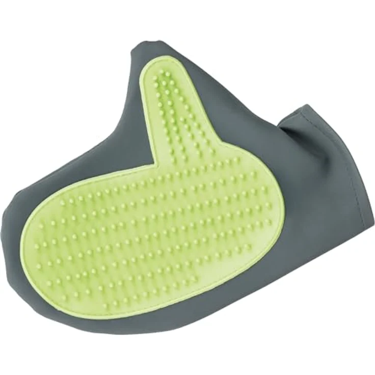Trixie 6290 Kleintier Fellpflege-Handschuh, 11 × 21 cm, grün – Bild 3
