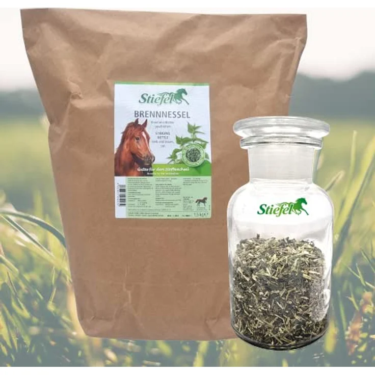 Stiefel Brennessel geschnitten 1,5 kg für Pferde - Natürliches Mineralfutter mit Haut- und Gelenkunterstützung, 100% naturbelassene Kräuter – Bild 2