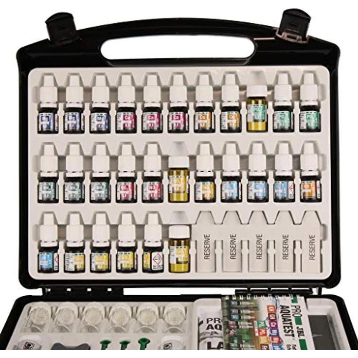 JBL Wassertest-Koffer ProAquaTest Lab Marin, mit 11 Tests für Meerwasser-Aquarien, inklusive umfangreichem Zubehör und kindersicheren Reagenzflaschen – Bild 4