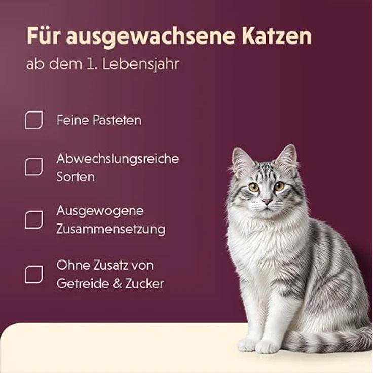 animonda vom Feinsten Adult Nassfutter mit Geflügel & Kalb, 32x100g, ohne Konservierungsmittel für anspruchsvolle Katzen – Bild 4