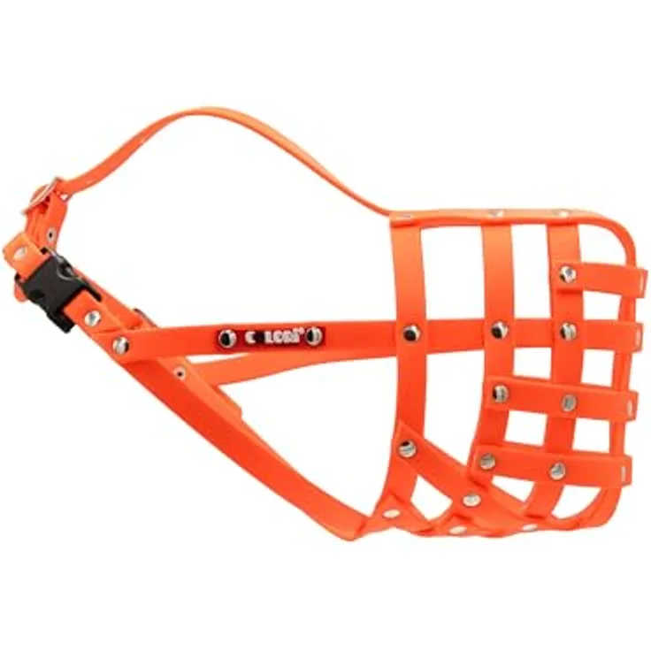 COLORI BY MUZZLE KING COLORI®-Maulkorb für große Hunde, Größe 8, ORANGE-NEON - Natürliches Hecheln & Trinken, sanfter Tragekomfort, antibakteriell und wasserabweisend