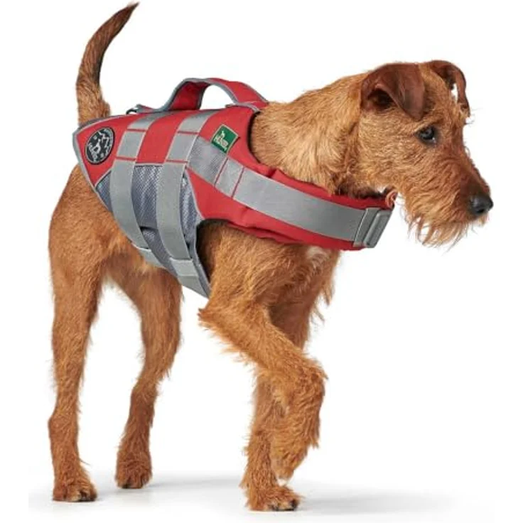 HUNTER Hunde-Schwimmweste MOSS, rot, mit starkem Auftrieb, individuell verstellbar, reflektierenden Elementen, Größe S – Bild 2