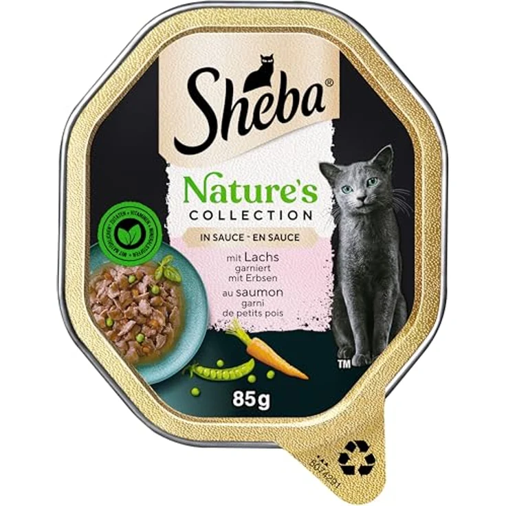 Sheba Nature’s Collection, Nassfutter für Katzen in Sauce mit Lachs, getreidefrei, 2 x 11 x 85g – Bild 2